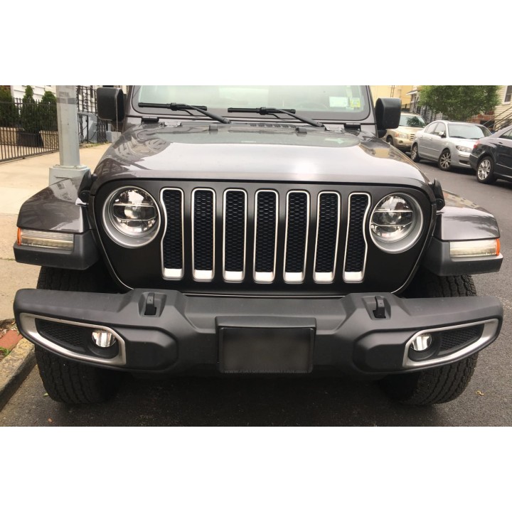 WRANGLER JL 2018+ WKŁADKI GRILLA SREBRNE