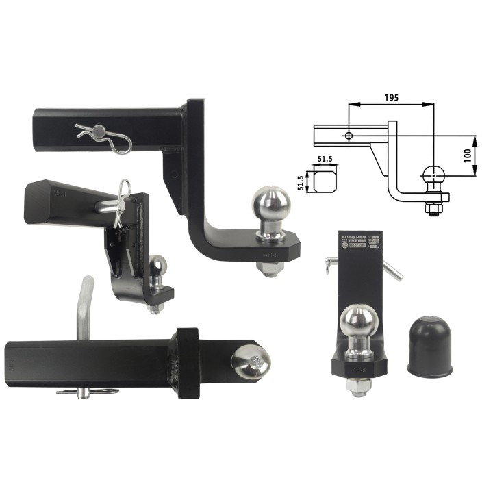 Reduced USA tow bar adapter with socket