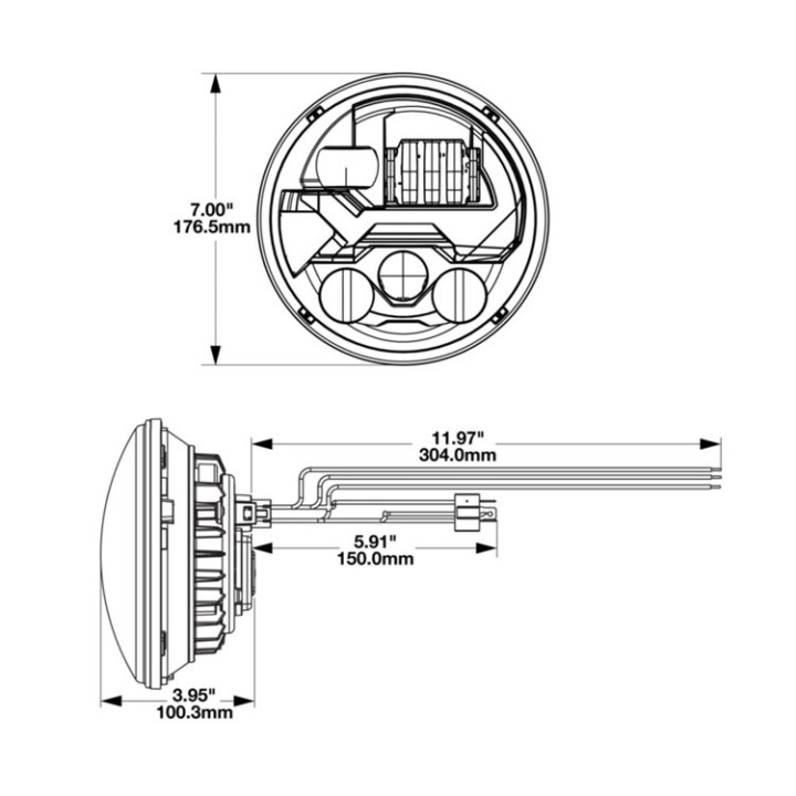 Reflektory LED chrom przód 7" JW Speaker 8700 Evo 3